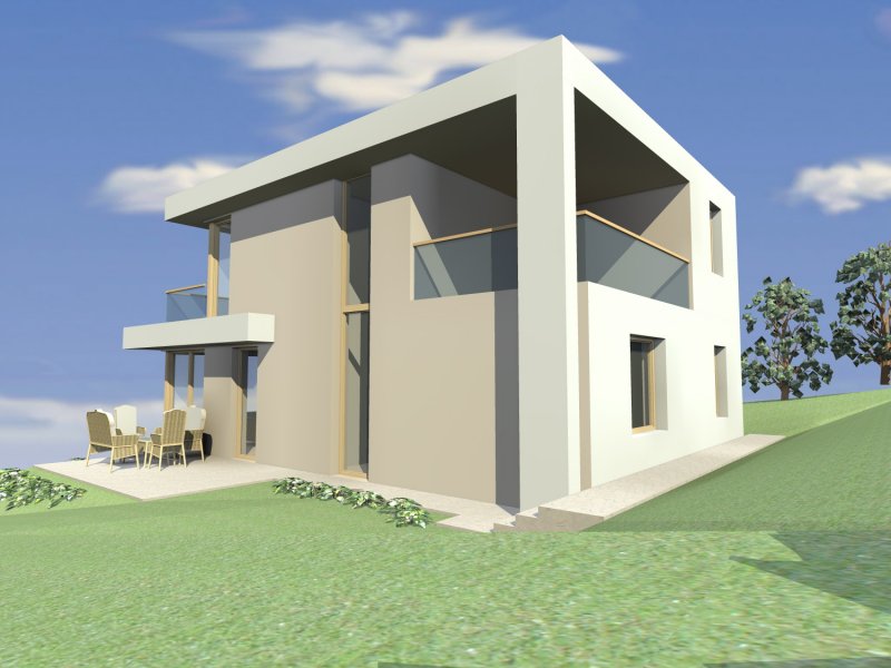 modern, minimal villa terasz