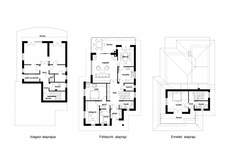 háromszintes családi ház alaprajza